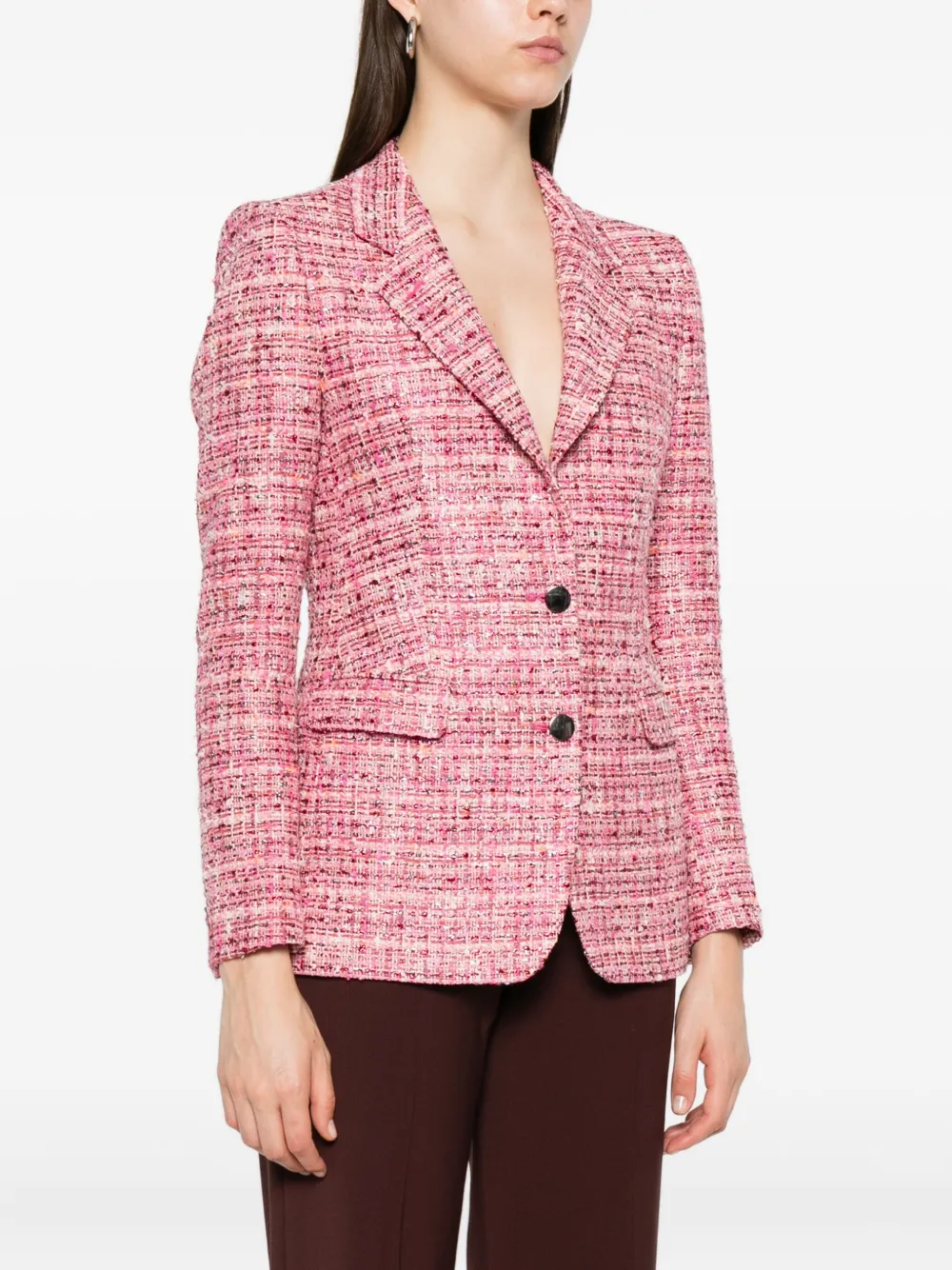 Tagliatore tweed two-button blazer Roze