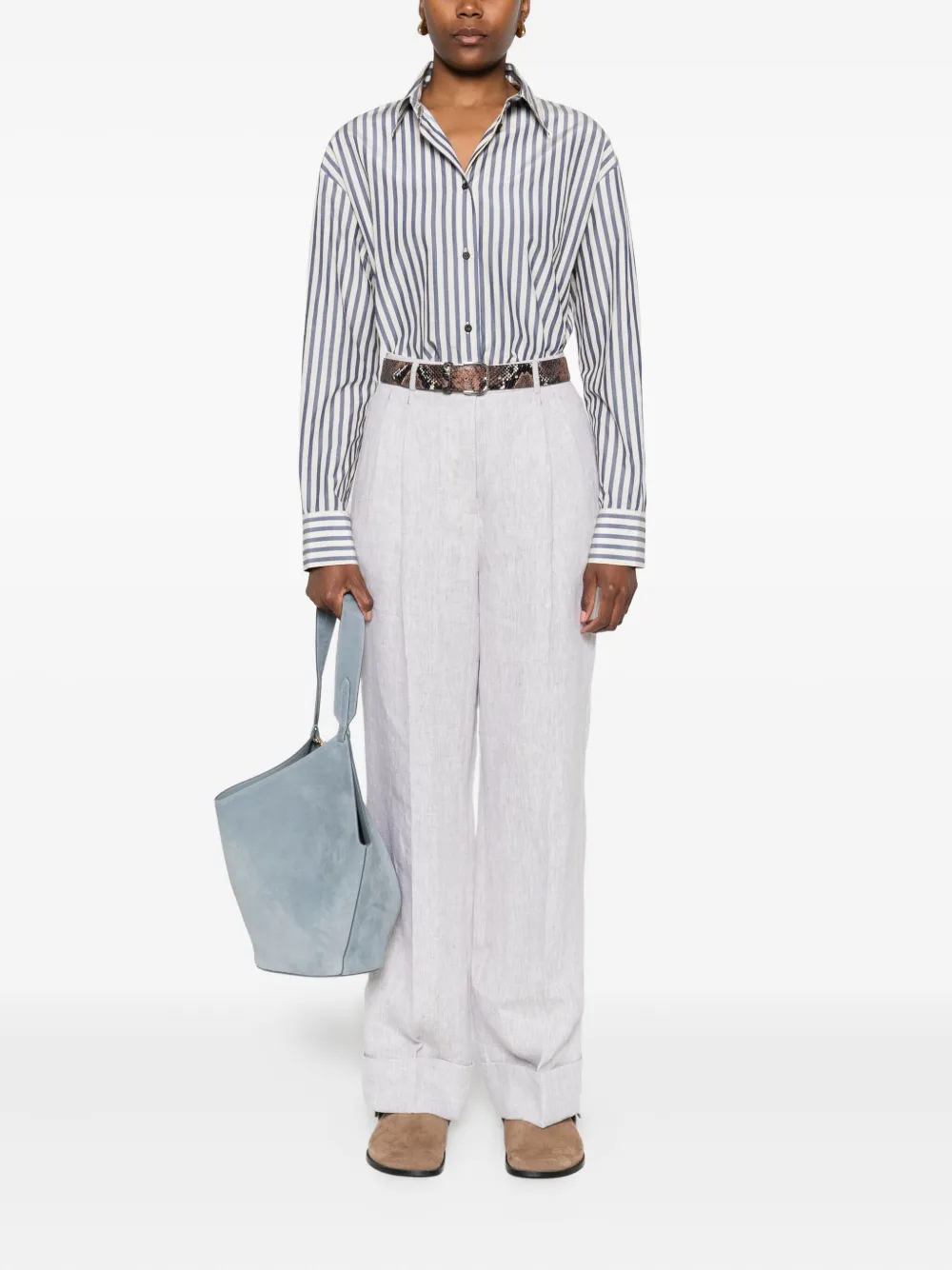 Officine Generale Broek met cuffs Beige