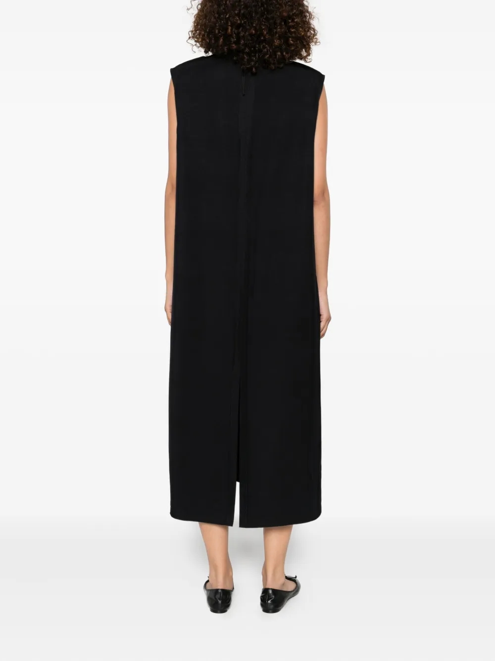 Carven Mouwloze midi-jurk met hoge hals Blauw