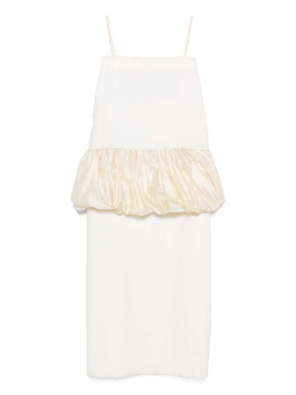 Carven ラッフル シルクドレス - ニュートラル Carven ラッフル シルクドレス - ニュートラル