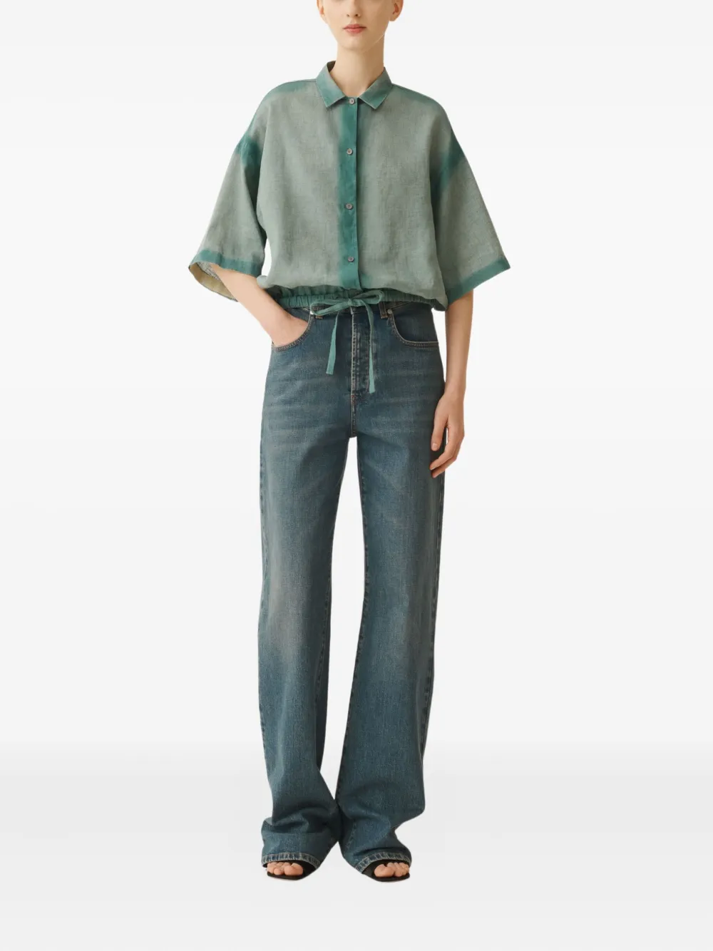 Fabiana Filippi linen shirt - Blauw
