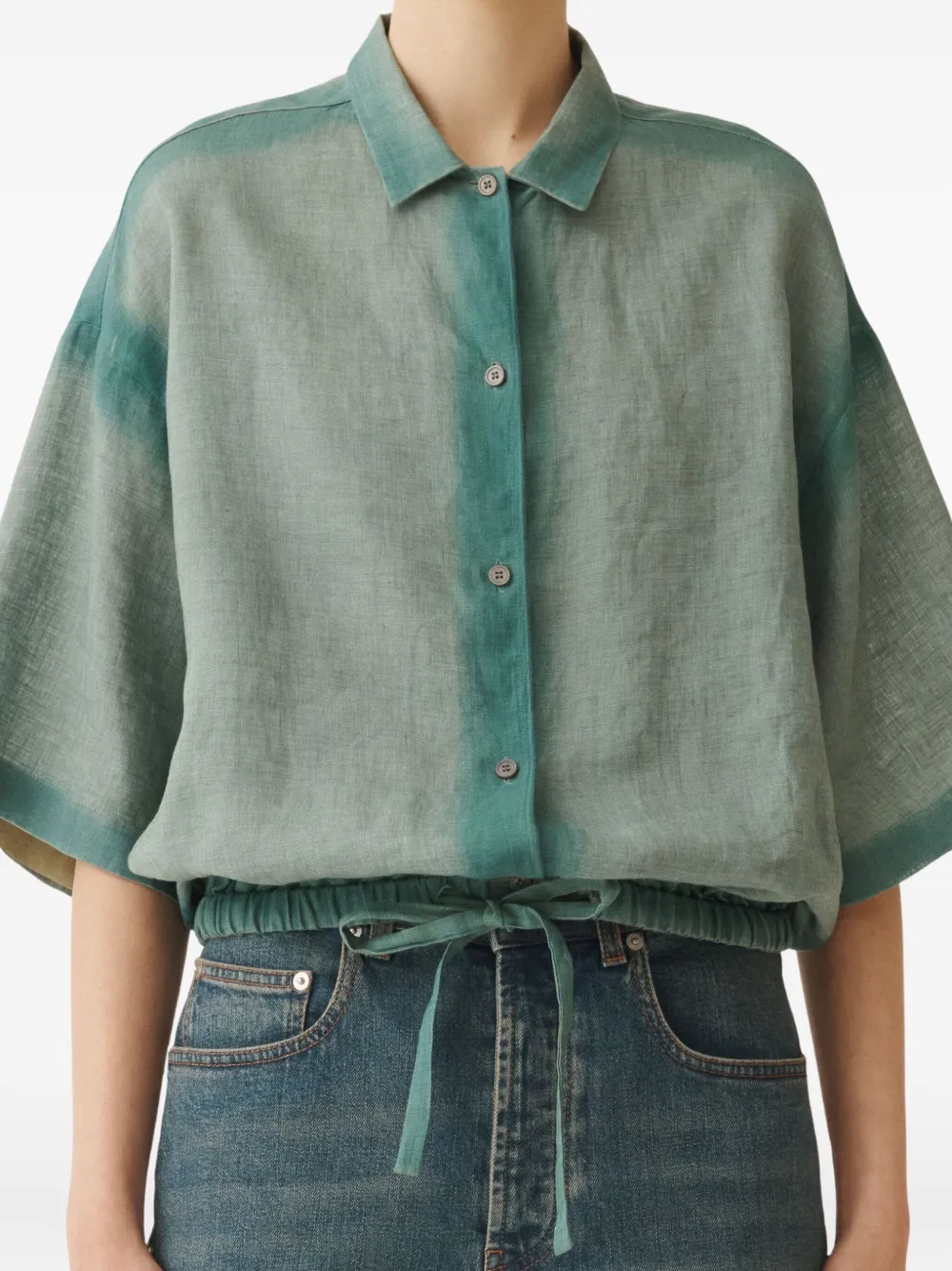 Fabiana Filippi linen shirt Blauw