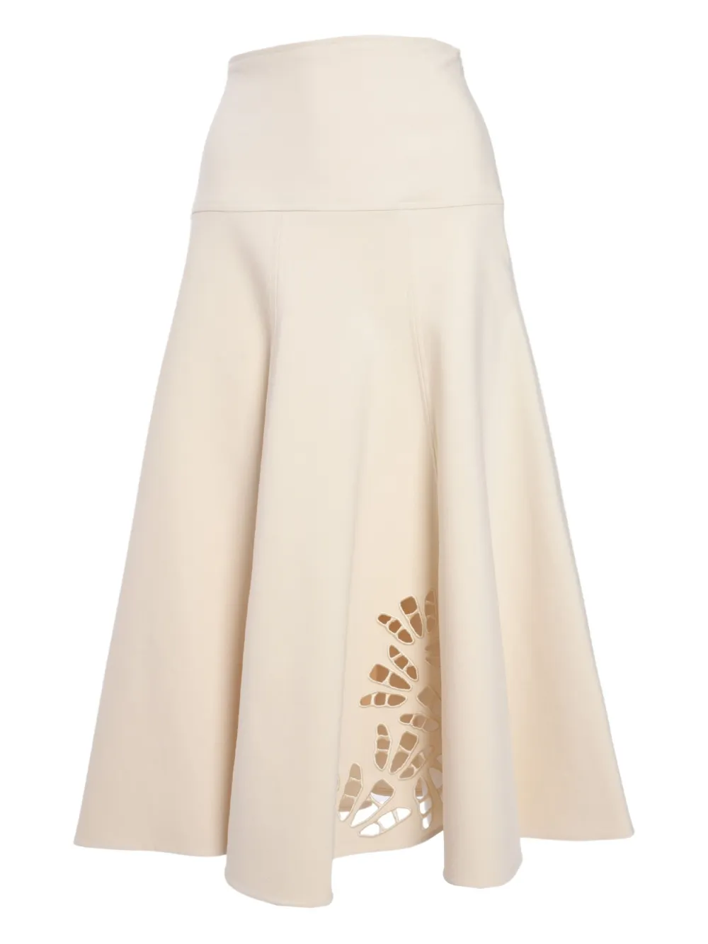 Fabiana Filippi Midi-rok met guipure detail Beige