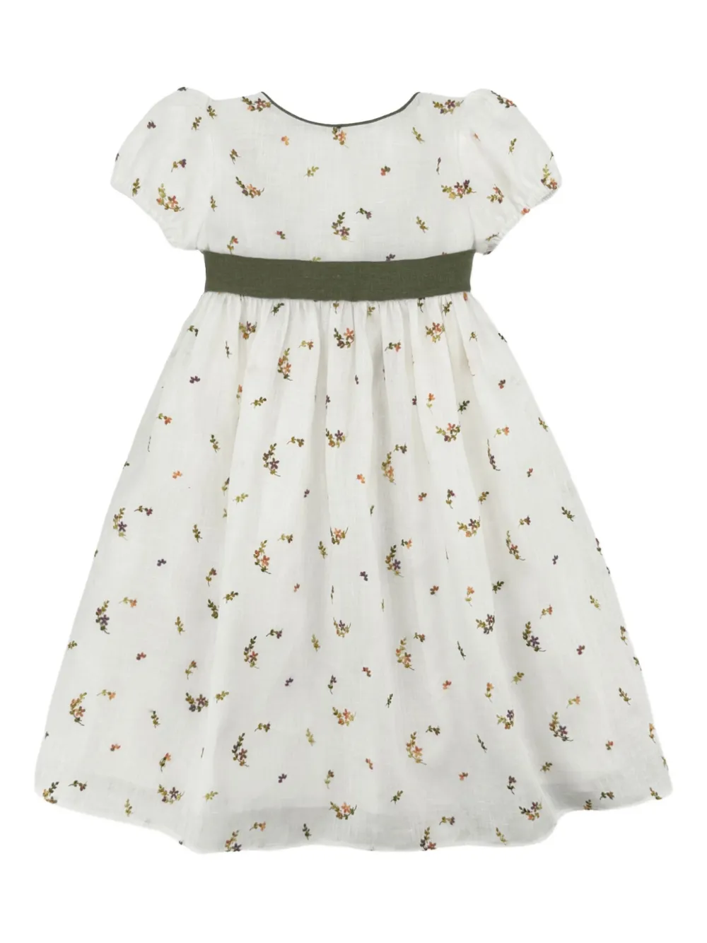 LA STUPENDERIA EMBROIDERED LINEN DRESS
