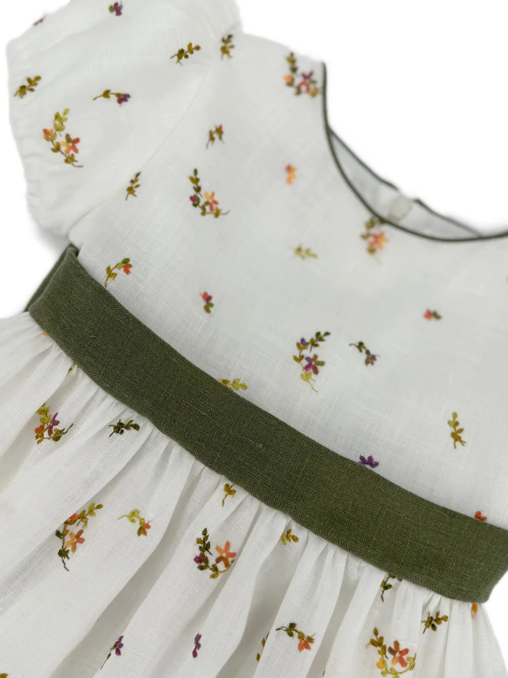 LA STUPENDERIA EMBROIDERED LINEN DRESS
