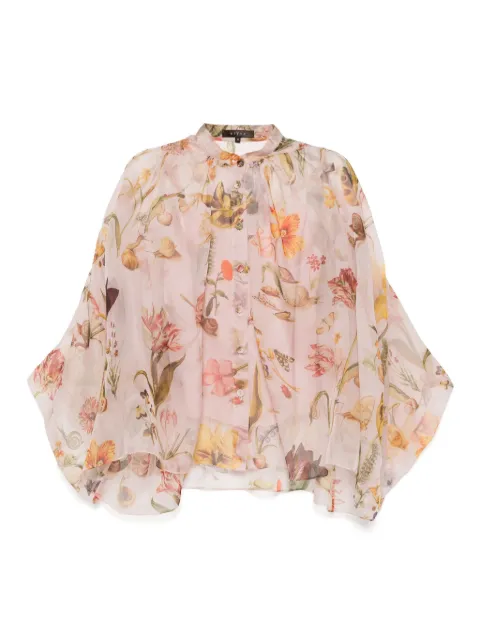 Biyan lightweight gathered long-sleeved blouse