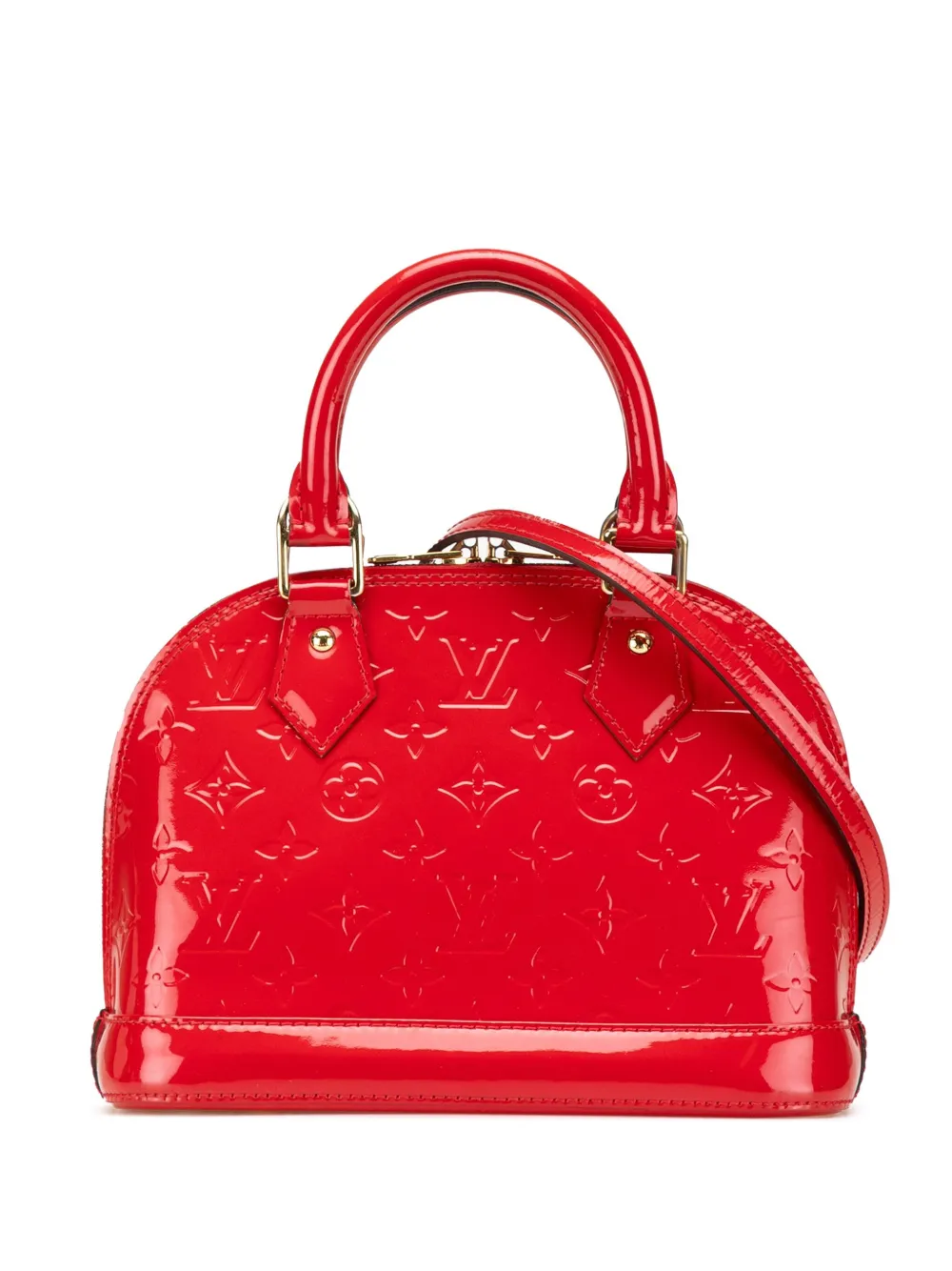Louis Vuitton Pre-Owned 2015 モノグラム ヴェルニ アルマ BB サッチェルバッグ - レッド Louis Vuitton Pre-Owned 2015 モノグラム ヴェルニ アルマ BB サッチェルバッグ - レッド