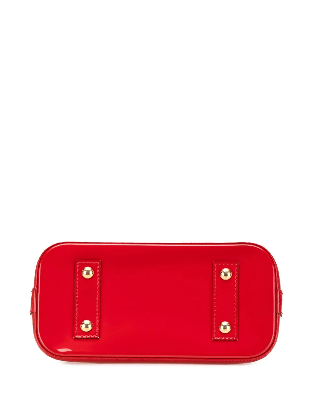 Pre-owned Louis Vuitton 2015 Monogram Vernis Alma Bb Satchel In Red