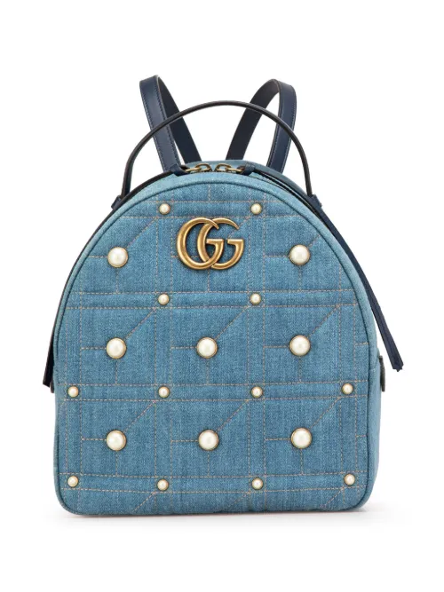 Petit sac à dos GG Marmont en jean (2016-2024) - Gucci Pre-Owned - Modalova