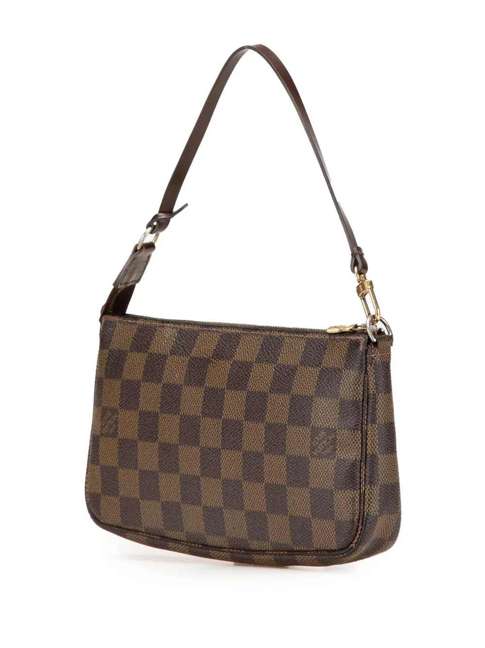 Pre-owned Louis Vuitton 2006 Damier Ebene Pochette Accessoires Shoulder Bag In Brown