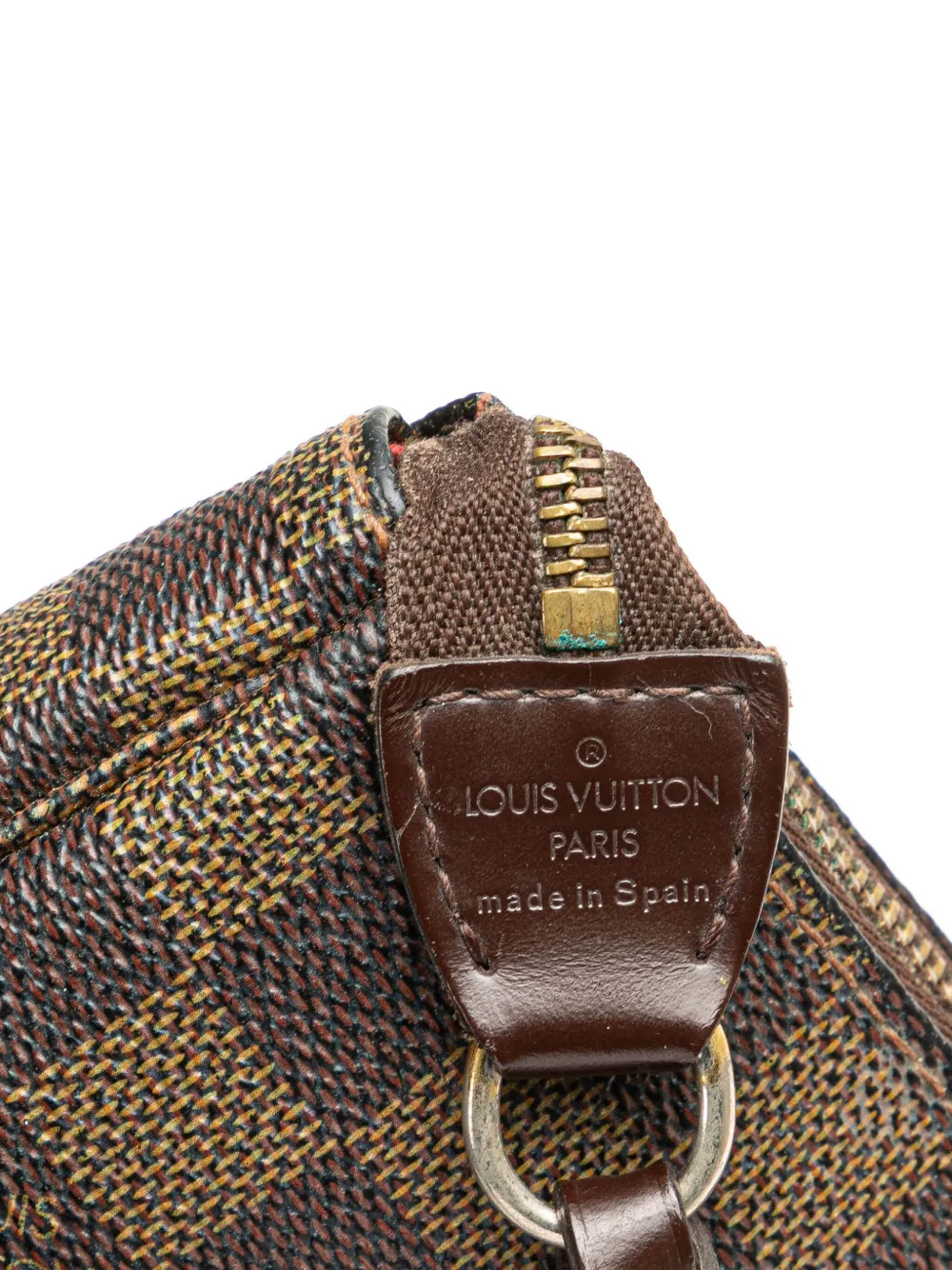 Pre-owned Louis Vuitton 2006 Damier Ebene Pochette Accessoires Shoulder Bag In Brown