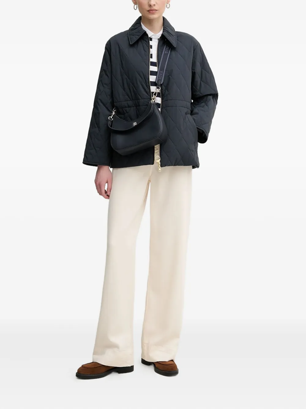 Barbour Clarissa gewatteerd jack met diamantpatroon Blauw