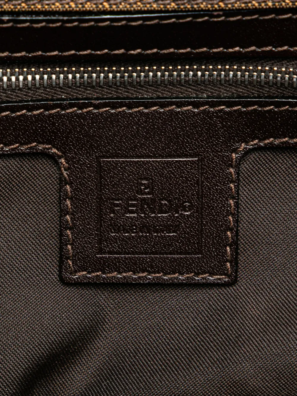 Pre-owned Fendi 2000-2010 Zucca Canvas Shoulder Bag In Brown