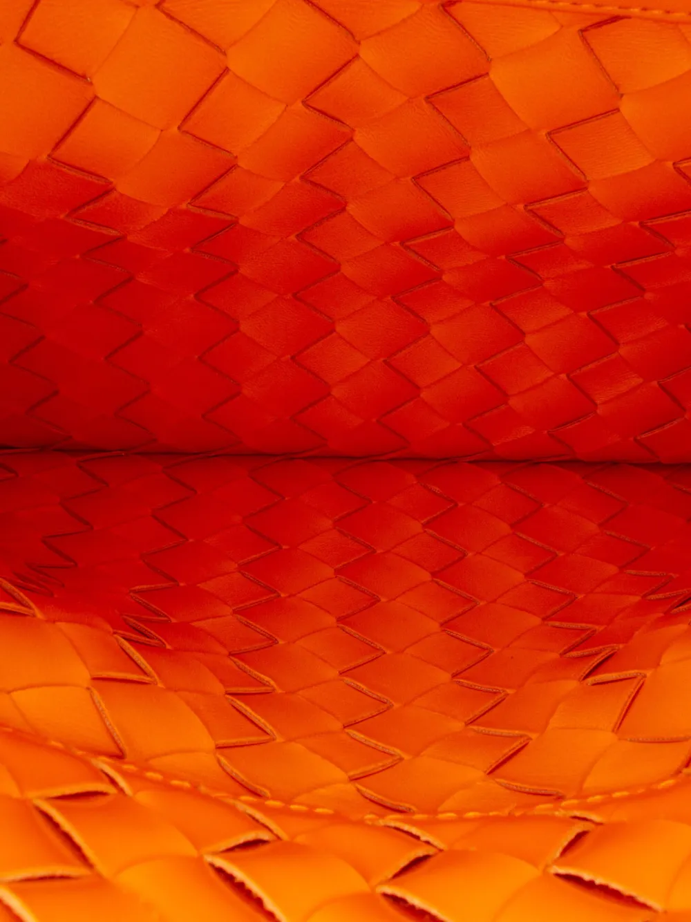 Pre-owned Bottega Veneta 2021-2024 Brushed Calfskin Intrecciato Cradle Fold Over Shoulder Bag In Orange