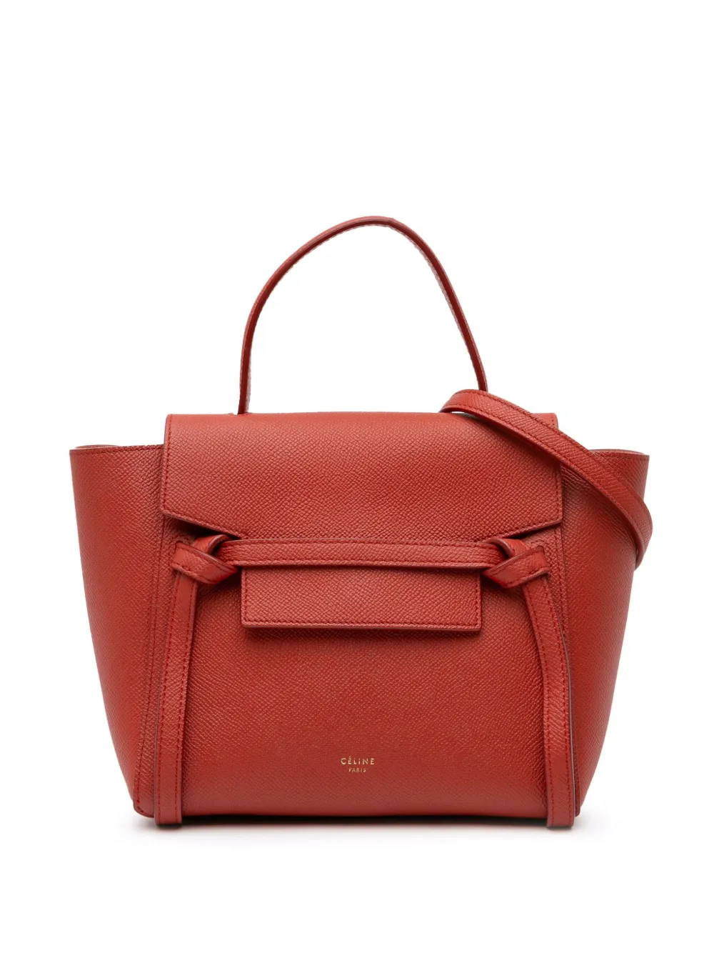 Céline Pre-Owned 2018 ナノ グレインカーフスキン ベルトバッグ サッチェル - レッド Céline Pre-Owned 2018 ナノ グレインカーフスキン ベルトバッグ サッチェル - レッド