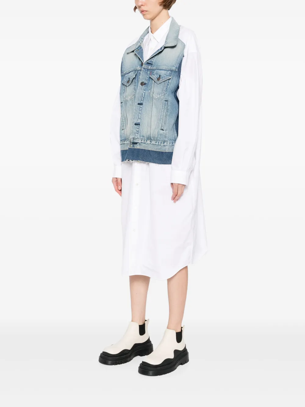 Junya Watanabe x Levi's denim jurk Wit
