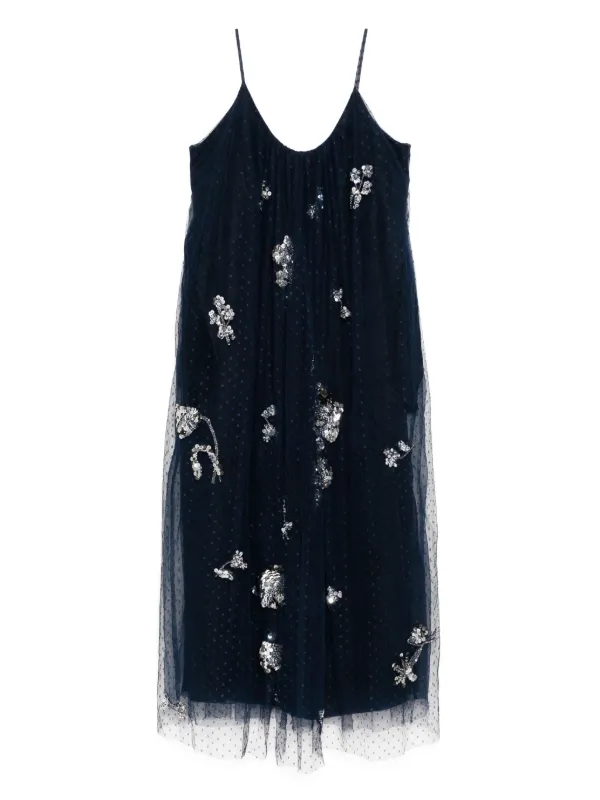 Biyan Tulle Gathered Camisole Dress | Blue | FARFETCH AO