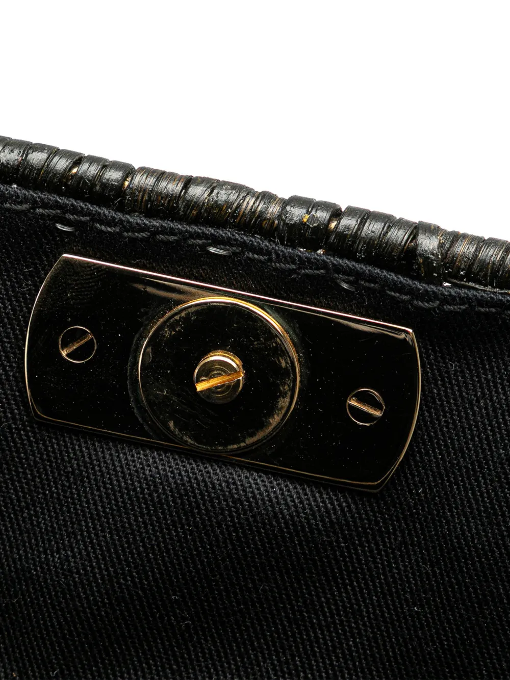 Pre-owned Ferragamo 2010-2024 Wicker Gancini Iconic Top Handle Bag Handbag In Black