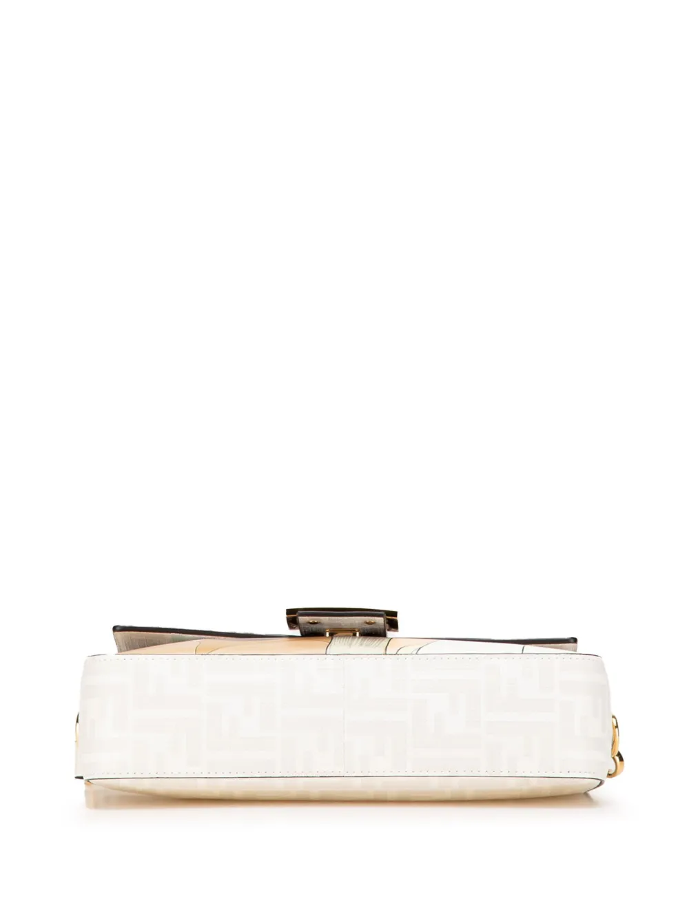 Pre-owned Fendi 2010-2024 Zucca Graphic Print Coated Canvas Bikini Girls Baguette Satchel In Multicolour
