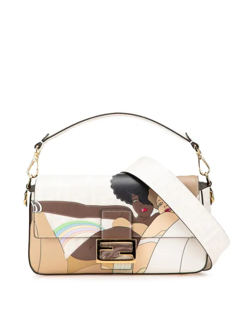 Fendi Pre-Owned 2010-2024 Zucca Graphic Print Coated Canvas Bikini Girls Baguette satchel