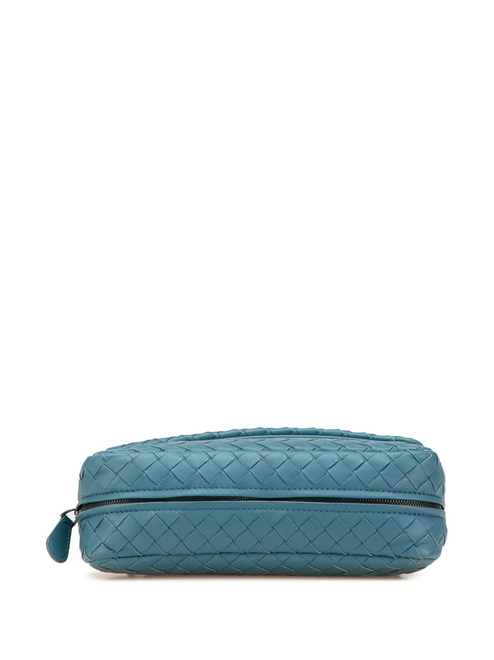 Pre-owned Bottega Veneta 2012-2024 Mini Nappa Intrecciato Expandable Chain Crossbody Bag In Blue