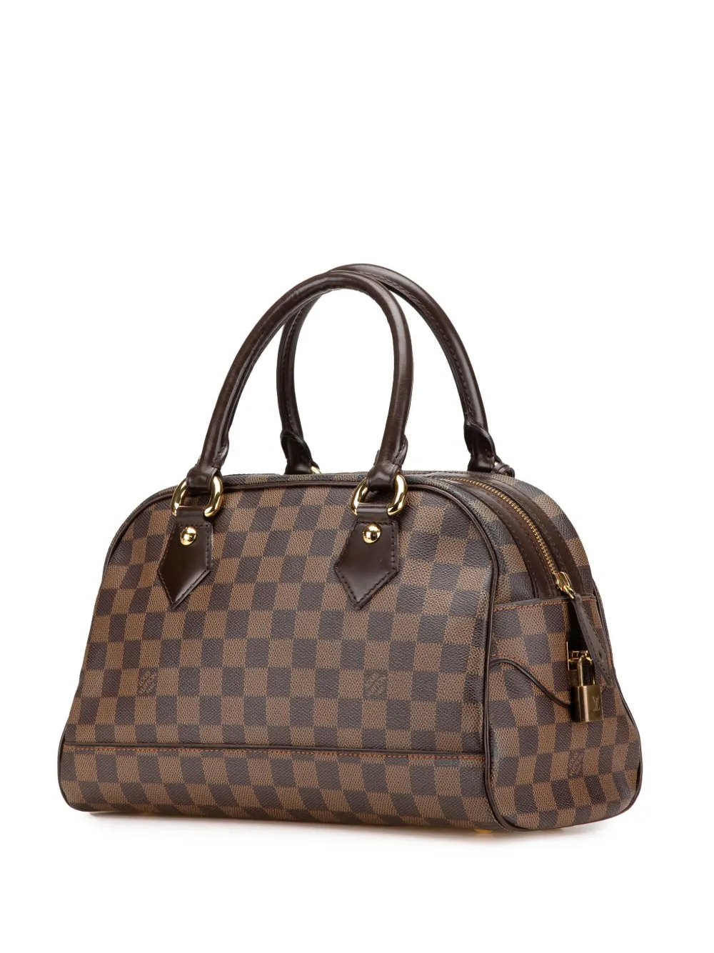 Pre-owned Louis Vuitton 2007 Damier Ebene Duomo Handbag In Brown