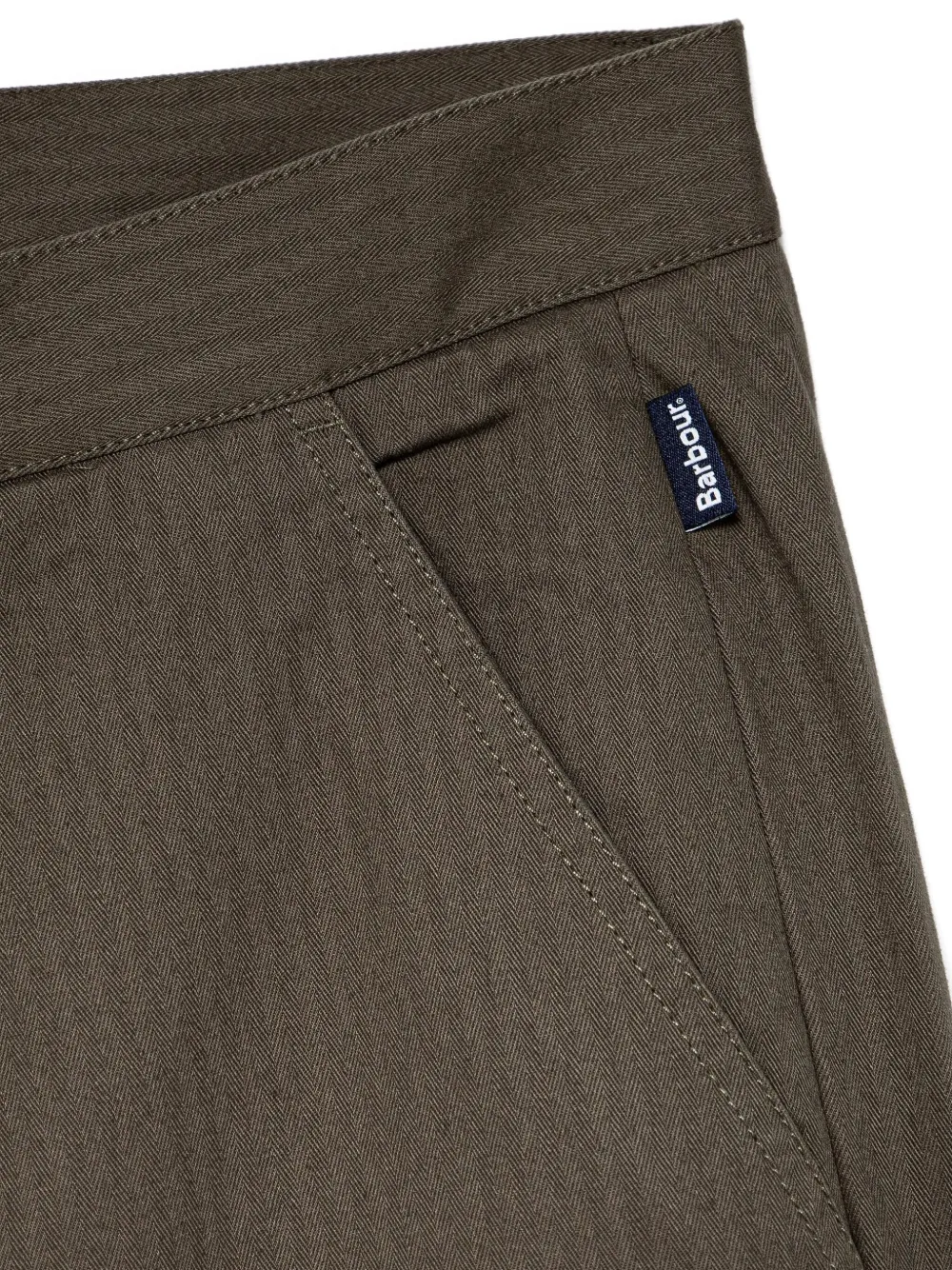 Barbour Broek met visgraat patroon Groen