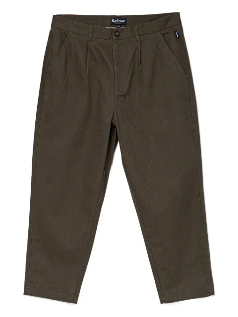 Barbour pantalon en coton à chevrons