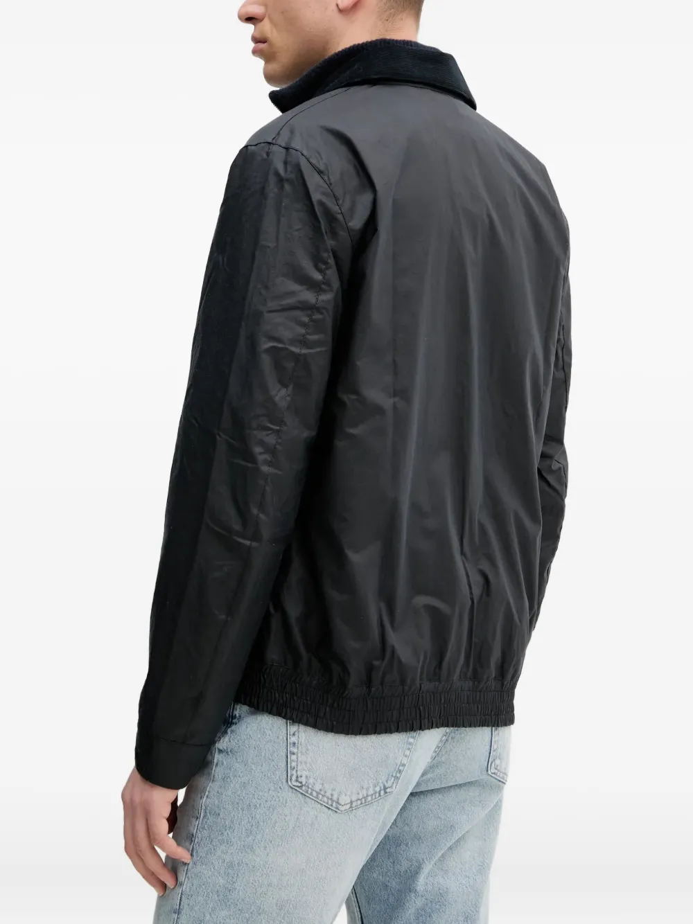 Barbour Newbury jack met ritssluiting en ribfluwelen kraag Blauw