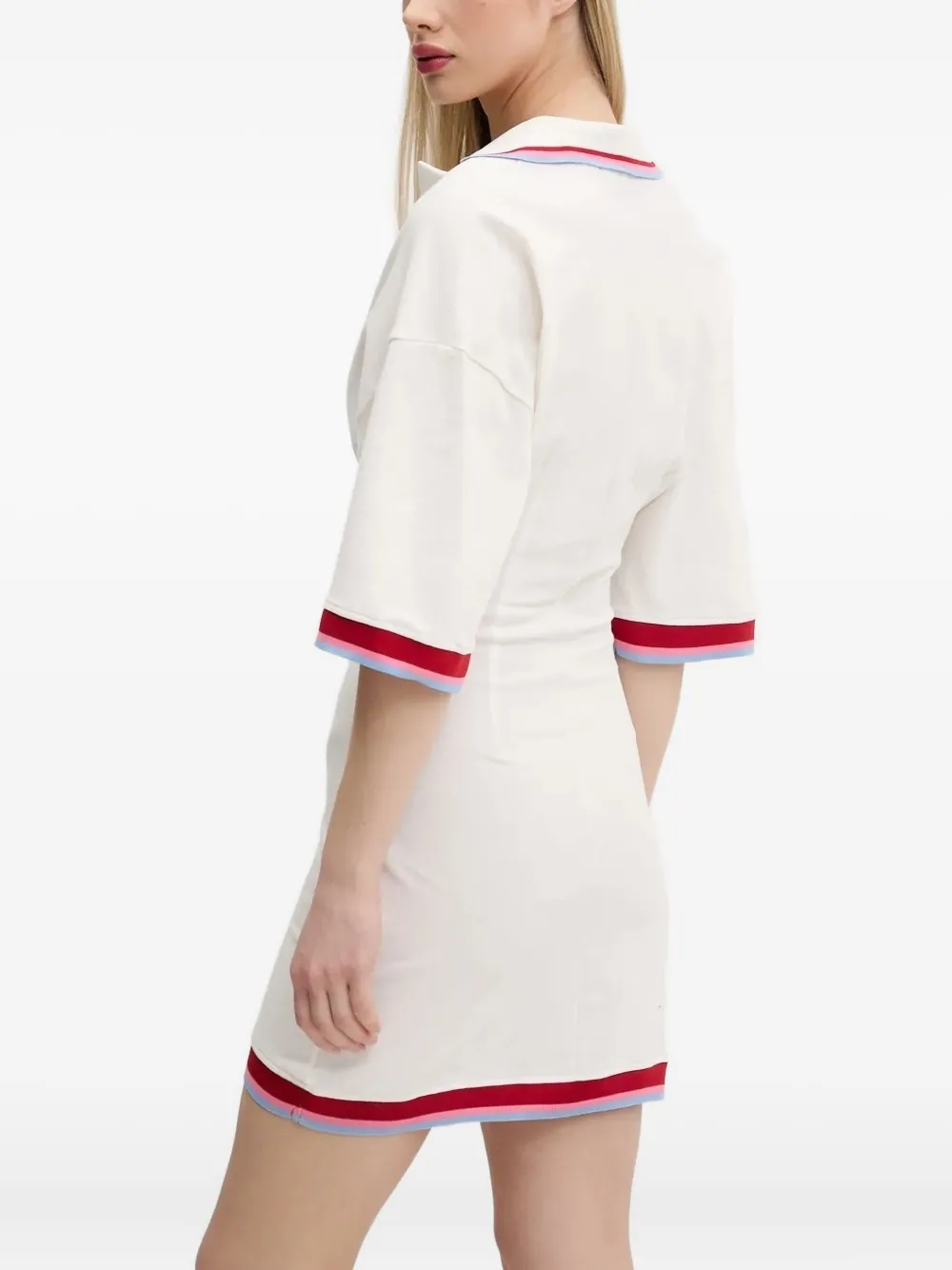 BARROW Mini-jurk met gestreepte afwerking en polokraag - Beige