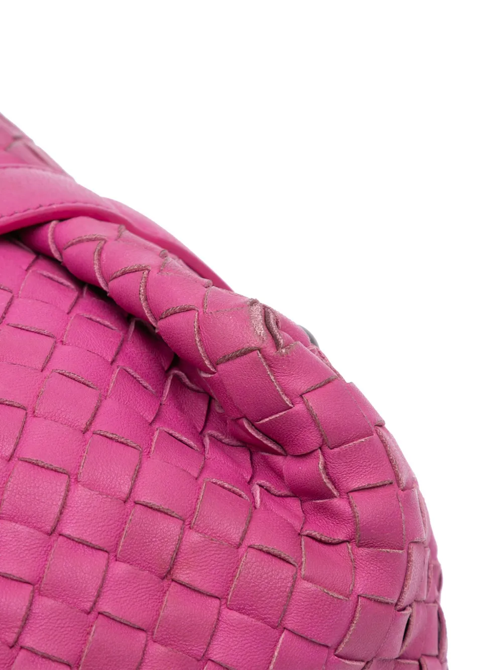 Pre-owned Bottega Veneta 2011 Nappa Intrecciato Montaigne Shoulder Bag In Pink