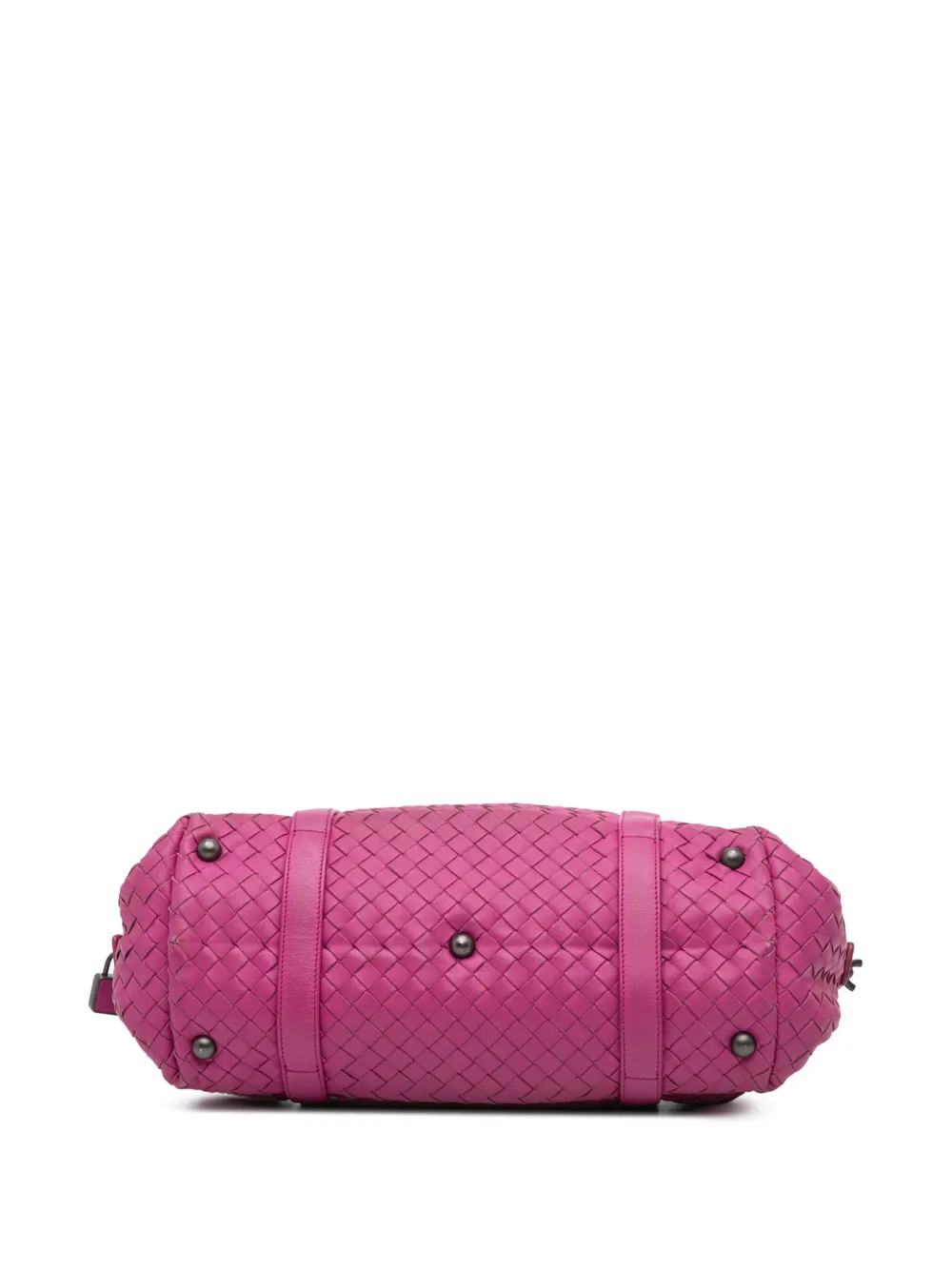 Pre-owned Bottega Veneta 2011 Nappa Intrecciato Montaigne Shoulder Bag In Pink