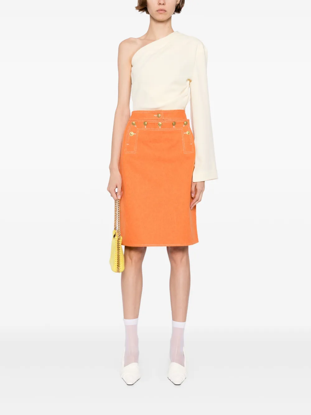 CHANEL Pre-Owned 1999-2000s denim rok - Oranje