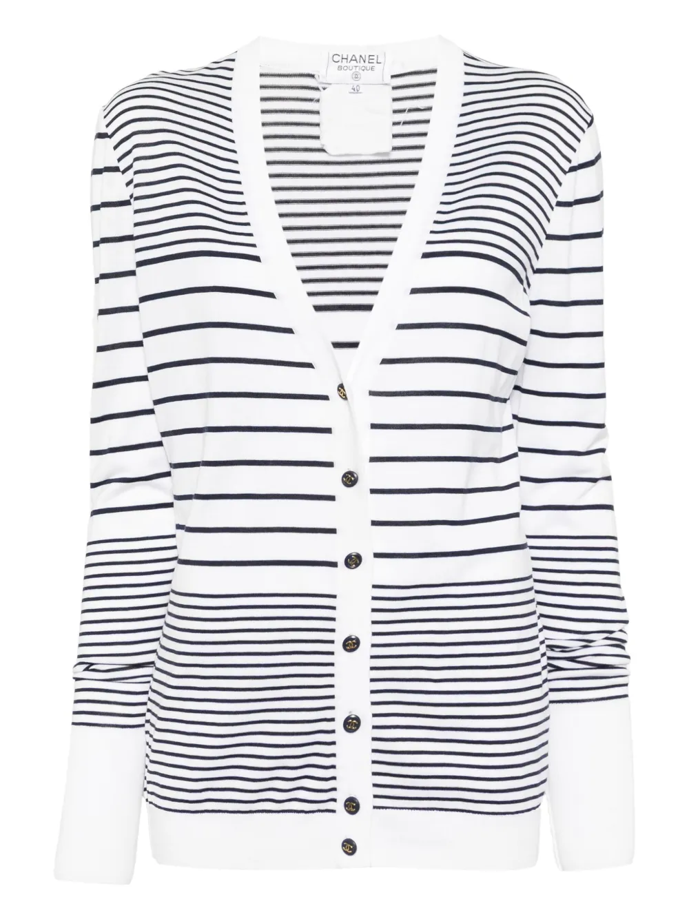 Pre-owned Chanel 1990-2000s Striped Cardigan