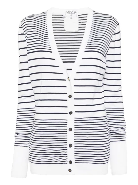 CHANEL Pre-Owned cardigan à rayures (années 1990-2000)