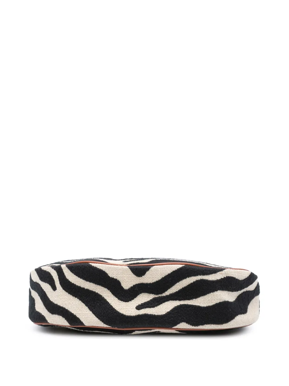 Pre-owned Celine 2021 Canvas Ava Zebra Print Shoulder Bag In White
