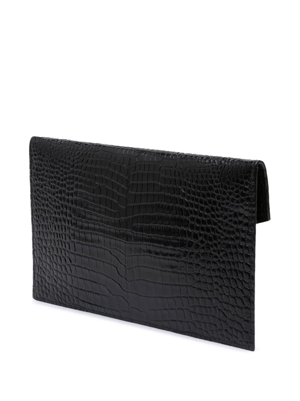 Saint Laurent Pre-Owned 2021 Croc Embossed Leather Uptown Pouch clutch bag | Bags | Image 2