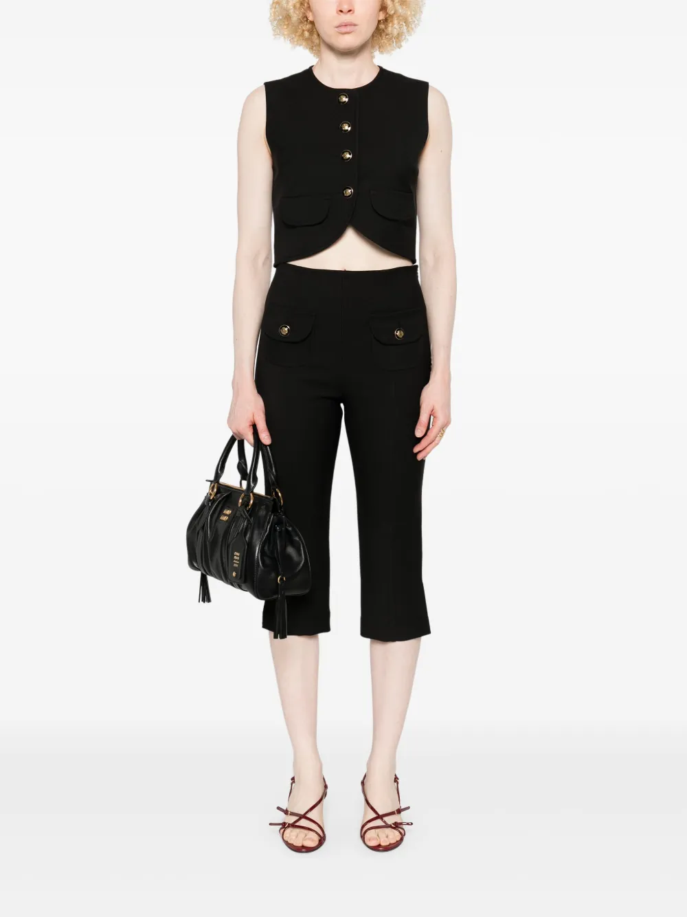 SANDRO Cropped broek Zwart