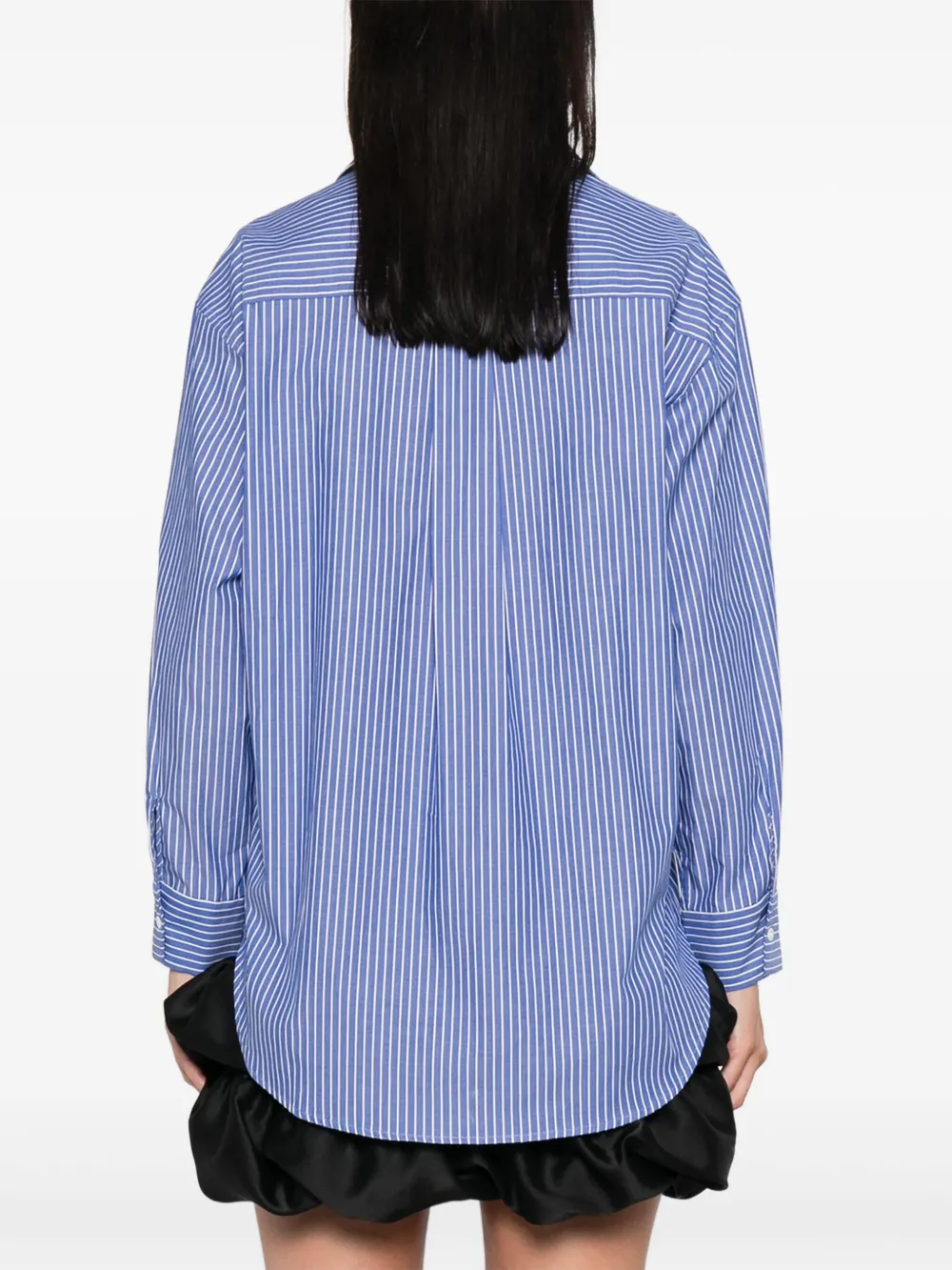 Sandro Gestreiftes Hemd Mit Schleifendetail In Blue