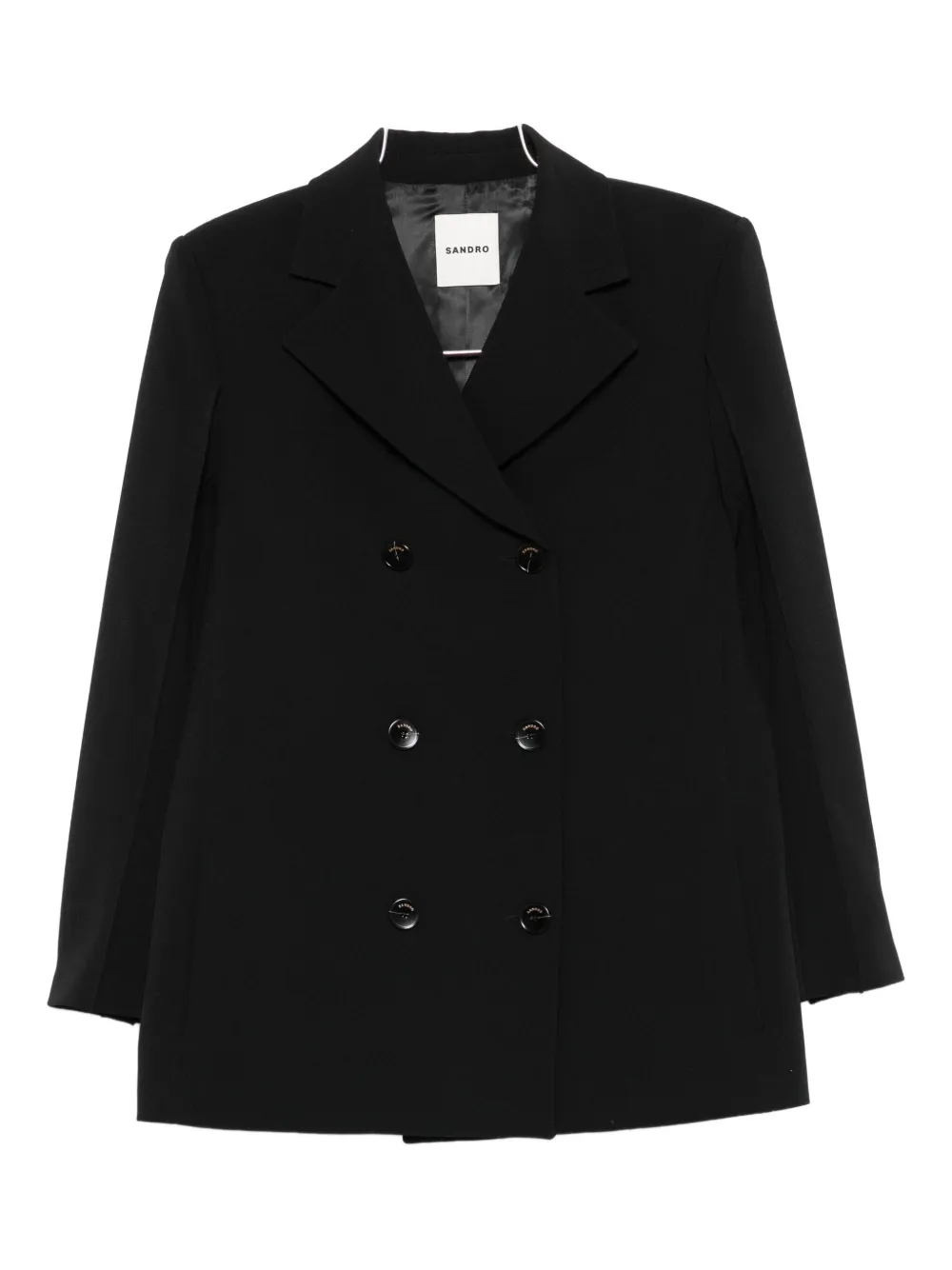 SANDRO Blazer doppiopetto con revers a lancia - Nero