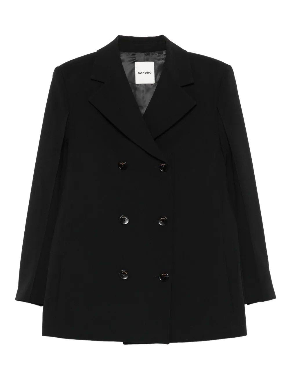 SANDRO Blazer met dubbele rij knopen en gekerfde revers Zwart