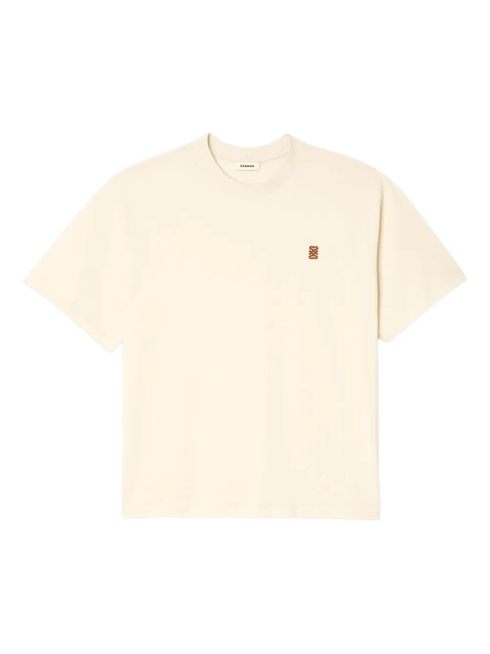 SANDRO logo-detail cotton t-shirt Beige