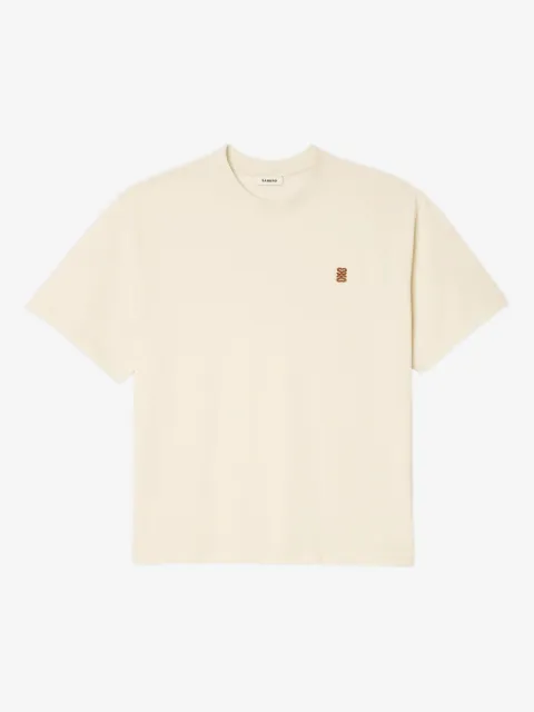 SANDRO leather logo T-shirt