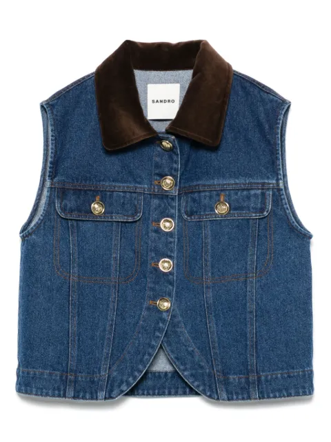 SANDRO Colete jeans