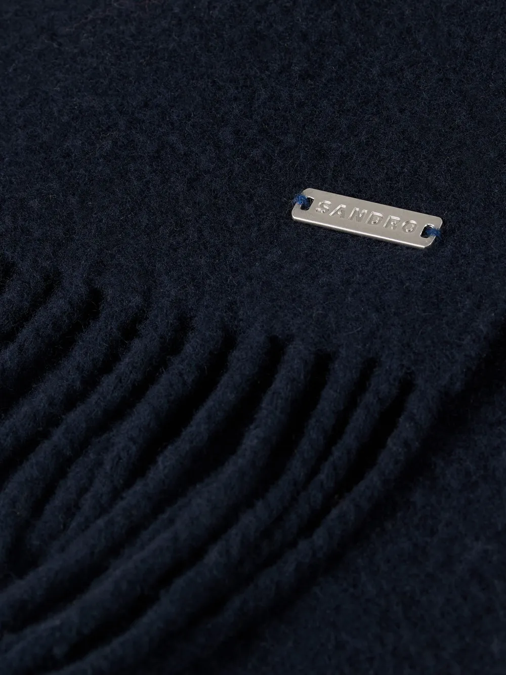 SANDRO Sjaal met franje - Blauw