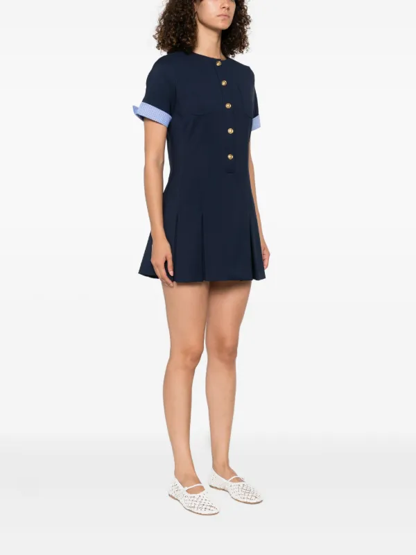 Sandroミニワンピースネイビー36 SANDRO Short Sleeve Dress | Blue | FARFETCH GR