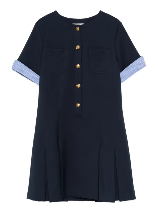 Sandroミニワンピースネイビー36 SANDRO Short Sleeve Dress | Blue | FARFETCH GR