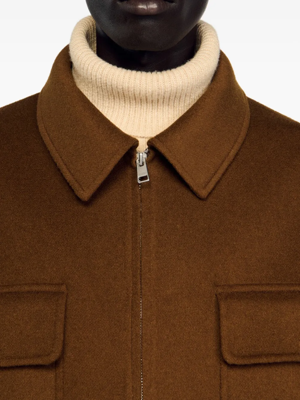 SANDRO Jack met opgestikte zak en rits Bruin