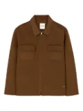 SANDRO zip-front patch-pocket jacket - Brown