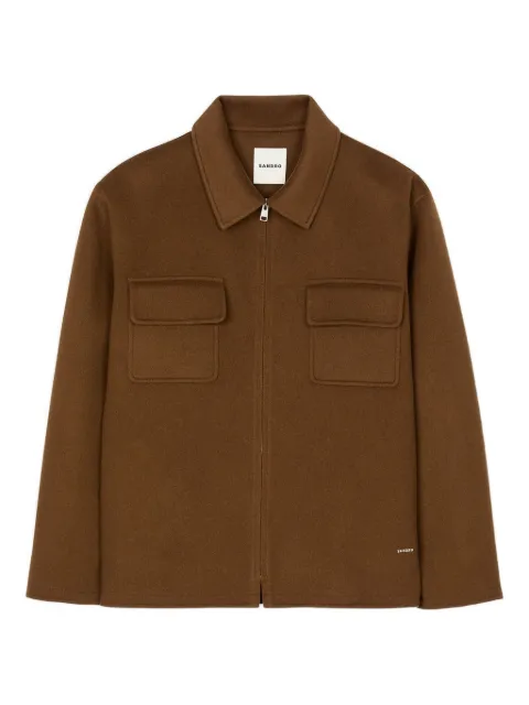 SANDRO zip-front patch-pocket jacket